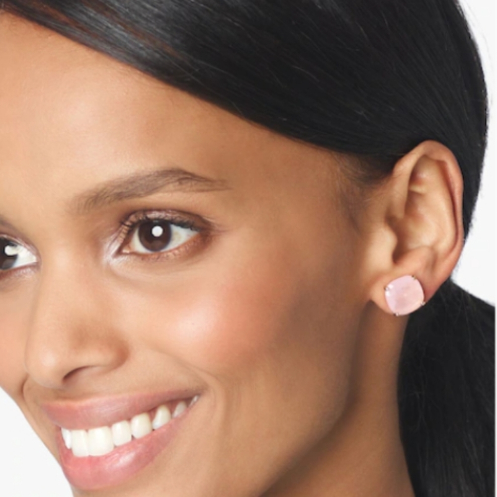 Kate Spade Small Square Studs color Light Pink